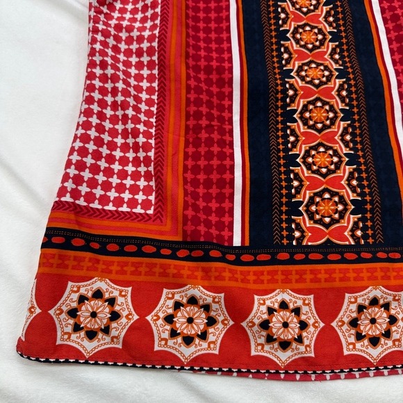 Banana Republic‎ XS Sleeveless Tank Top Red Orange Floral Print Blouse - Picture 2 of 14